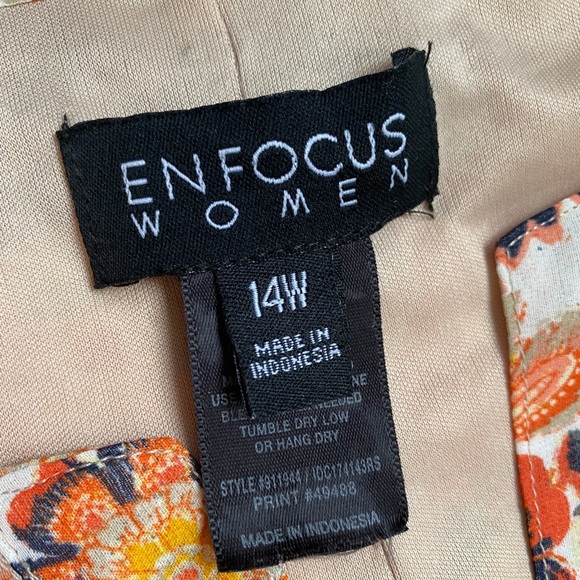 ENFOCUS Orange & Navy Spring Summer Dress - Picture 7 of 8